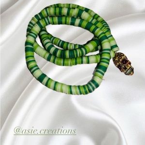 Green clay bracelet four piece set 💚